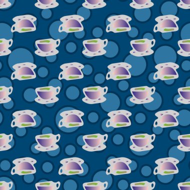 Bardak kahve veya çay arka plan seamless modeli üzerinde noktalı.