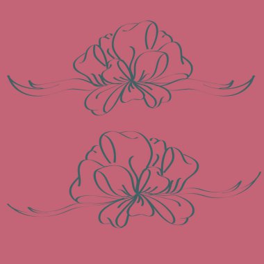 Set çekilmiş yay izole el renk arka plan üzerinde.