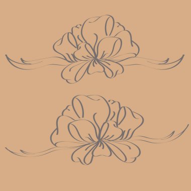 Set çekilmiş yay izole el renk arka plan üzerinde.