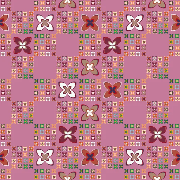 Neue Einfache Nahtlose Muster Mit Blumen Für Hintergrund — Stockvektor