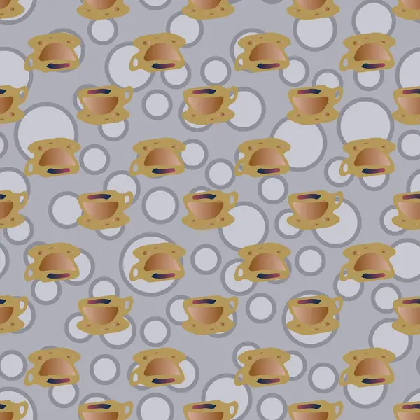 Чашки Кофе Чая Точками Фоне Бесшовной Картины — стоковый вектор