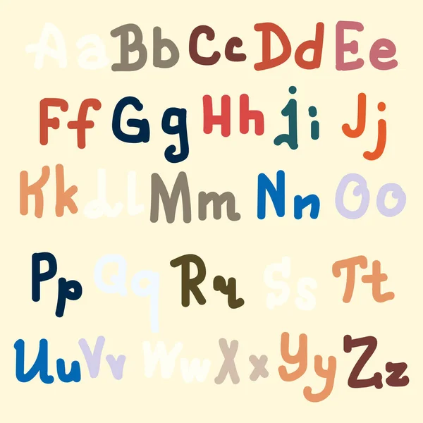 Alfabeto Disegnato Mano Lettere Dipinte Pennello Lettere Mano Tipografia Personalizzata — Vettoriale Stock