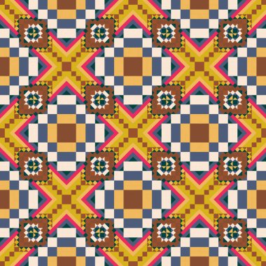 Geometrik etnik desen sorunsuz tasarım arka plan veya duvar kağıdı için