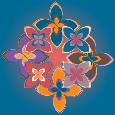 Geometrik çiçek simge vektör çizim 