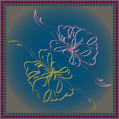 Set çekilmiş yay izole el renk arka plan üzerinde.