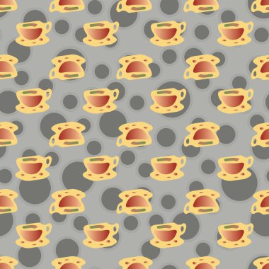 Bardak kahve veya çay arka plan seamless modeli üzerinde noktalı.