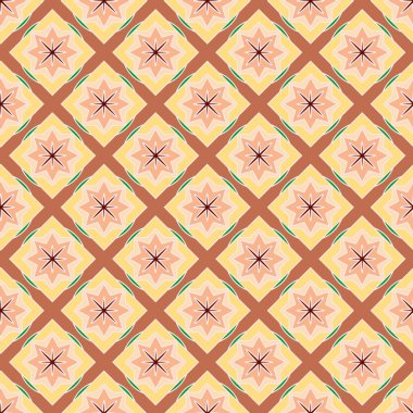 Soyut geometrik desenli çiçek öğeleri renkli kesintisiz arka planı için. 