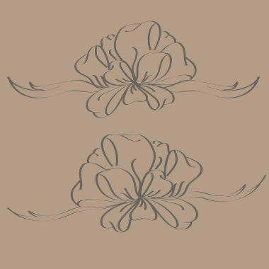 Set çekilmiş yay izole el renk arka plan üzerinde.