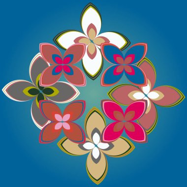 Geometrik çiçek simge vektör çizim 