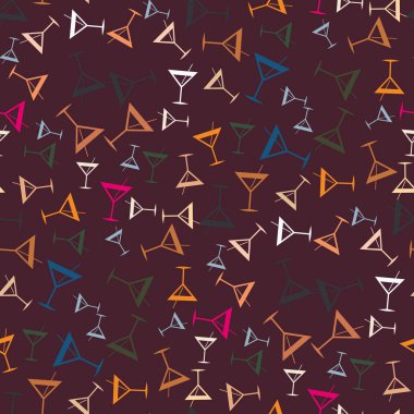 Tropik kokteyller renkli seamless modeli