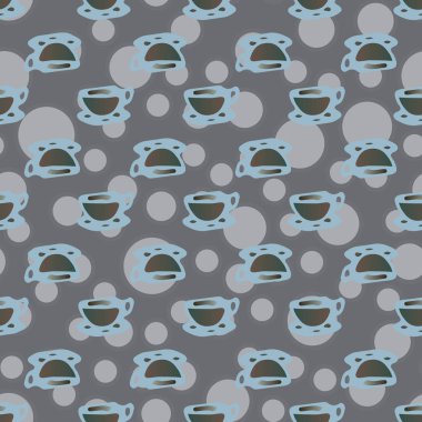 Bardak kahve veya çay arka plan seamless modeli üzerinde noktalı.