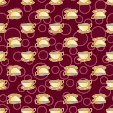 Bardak kahve veya çay arka plan seamless modeli üzerinde noktalı.