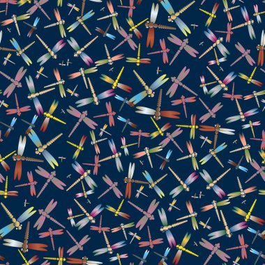 Dekoratif renkli seamless modeli ile şirin yusufçuk