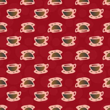 Bardak kahve veya çay arka plan seamless modeli üzerinde noktalı.