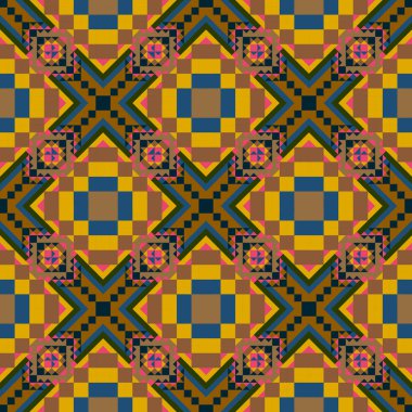 Geometrik etnik desen sorunsuz tasarım arka plan veya duvar kağıdı için