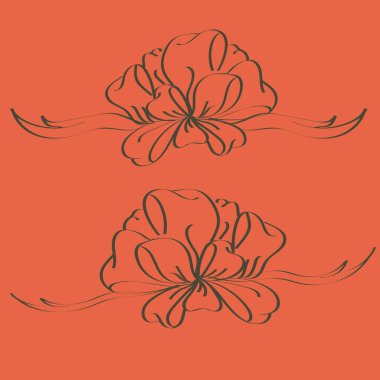 Set çekilmiş yay izole el renk arka plan üzerinde.