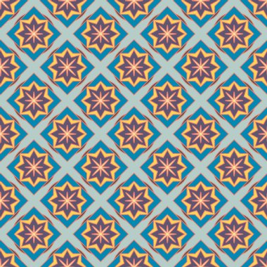 Soyut geometrik desenli çiçek öğeleri renkli kesintisiz arka planı için. 