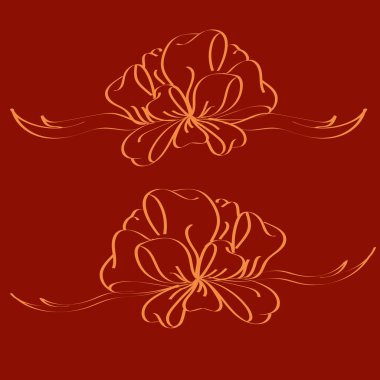 Set çekilmiş yay izole el renk arka plan üzerinde.