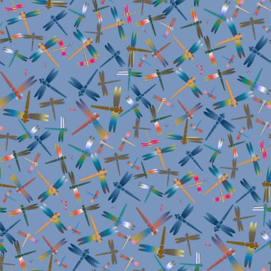 Dekoratif renkli seamless modeli ile şirin yusufçuk