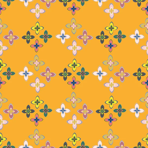 Nouveau Motif Géométrique Abstrait Simple Sans Couture Avec Des Fleurs — Image vectorielle