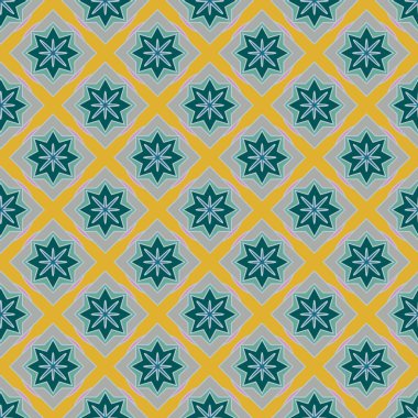 Soyut geometrik desenli çiçek öğeleri renkli kesintisiz arka planı için. 