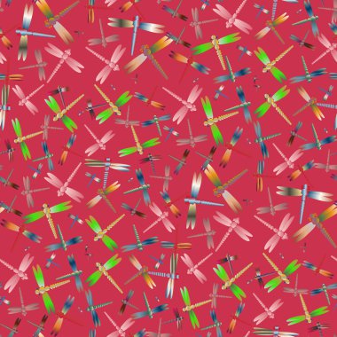 Dekoratif renkli seamless modeli ile şirin yusufçuk