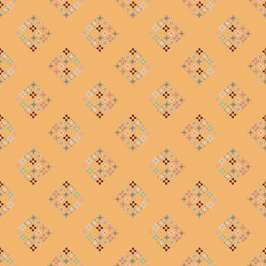 Çiçekler, vektör çizim ile çok renkli geometrik seamless modeli 