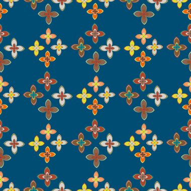 Çiçekler, vektör çizim ile çok renkli geometrik seamless modeli 