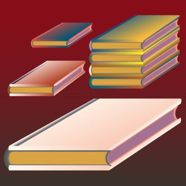 Renkli kitap yığını. Vektör çizim