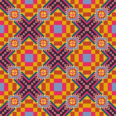 Geometrik etnik desen sorunsuz tasarım arka plan veya duvar kağıdı için