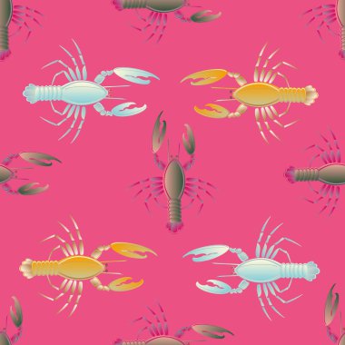 Yaz arka plan ıstakoz, vektör çizim ile 