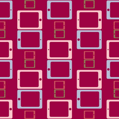 Akıllı telefon veya elektronik tablet Dikişsiz desen arka plan.