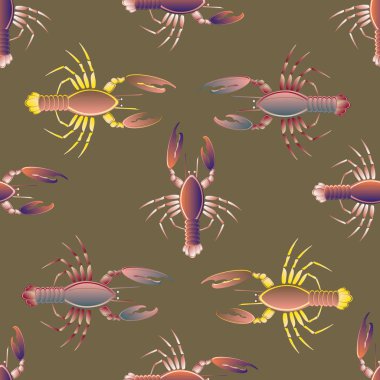 Yaz arka plan ıstakoz, vektör çizim ile 