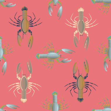 Yaz arka plan ıstakoz, vektör çizim ile 