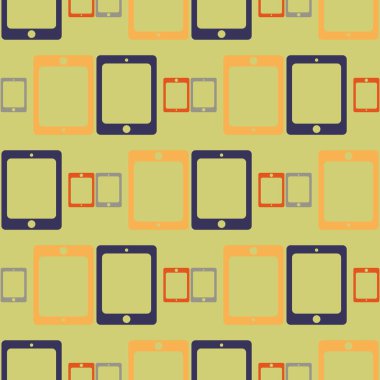 Akıllı telefon veya elektronik tablet Dikişsiz desen arka plan.