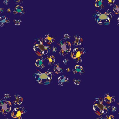 Yengeçler, vektör çizim ile yaz arka plan 