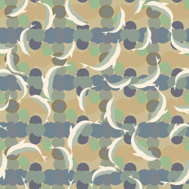 Yunuslar su altında çizim arka planı için bir sürü ile sorunsuz doku