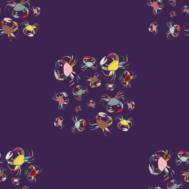 Yengeçler, vektör çizim ile yaz arka plan 