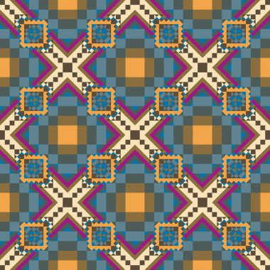 Geometrik etnik desen sorunsuz tasarım arka plan veya duvar kağıdı için