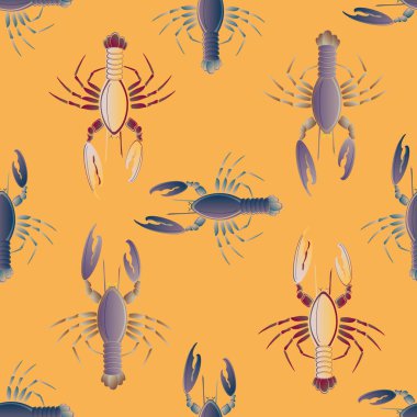 Yaz arka plan ıstakoz, vektör çizim ile 