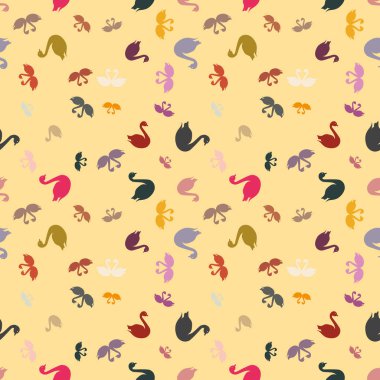 Kuğu renkli parlak seamless modeli