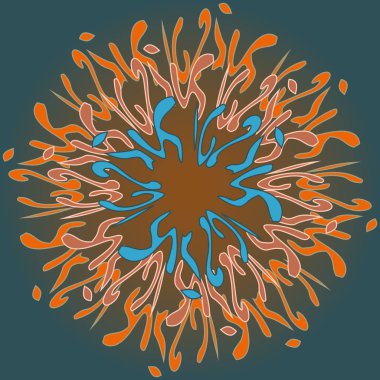 Yeni simetrik soyut mandala. Duvar kağıdı, desen dolgularını, web sayfaları, yüzey dokuları için dekoratif nesne-ebilmek var olmak kullanılmış.