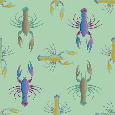 Yaz arka plan ıstakoz, vektör çizim ile 