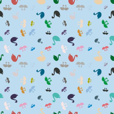 Kuğu renkli parlak seamless modeli