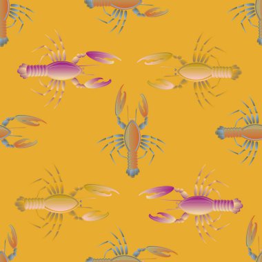 Yaz arka plan ıstakoz, vektör çizim ile 