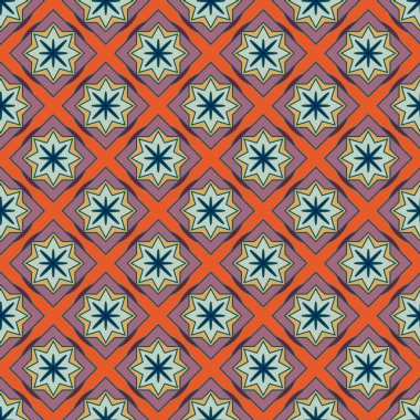 Soyut geometrik desenli çiçek öğeleri renkli kesintisiz arka planı için. 