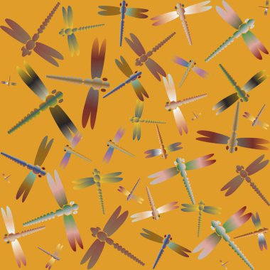 Dekoratif renkli seamless modeli ile şirin yusufçuk