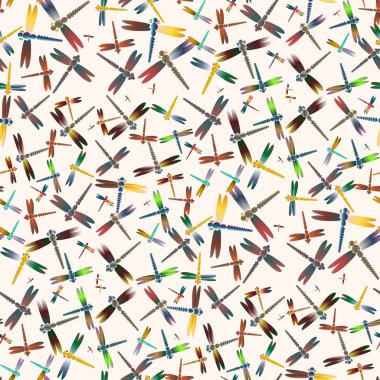 Dekoratif renkli seamless modeli ile şirin yusufçuk