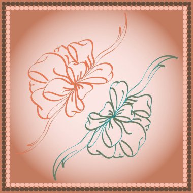 Set çekilmiş yay izole el renk arka plan üzerinde.