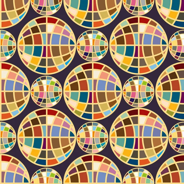 Абстрактные Геометрические Красочные Глобусы Бесшовные Шаблоны Фона — стоковый вектор